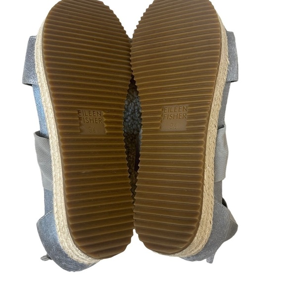 EILEEN FISHER Zoe Metallic Leather and Mesh Espadrille - Picture 10 of 11